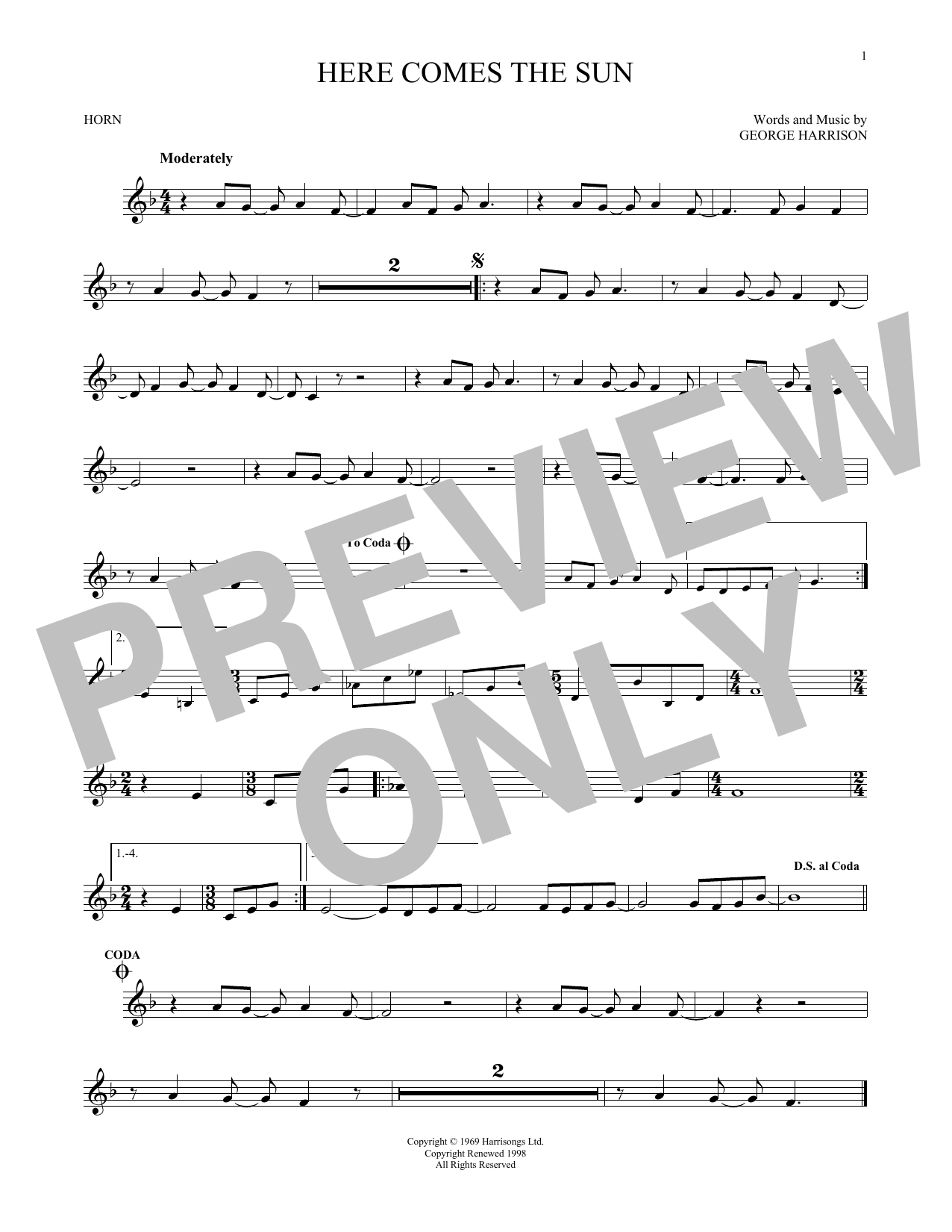 Produktgalerie: Seite 1 von 1 Here Comes The Sun, The Beatles, Horn