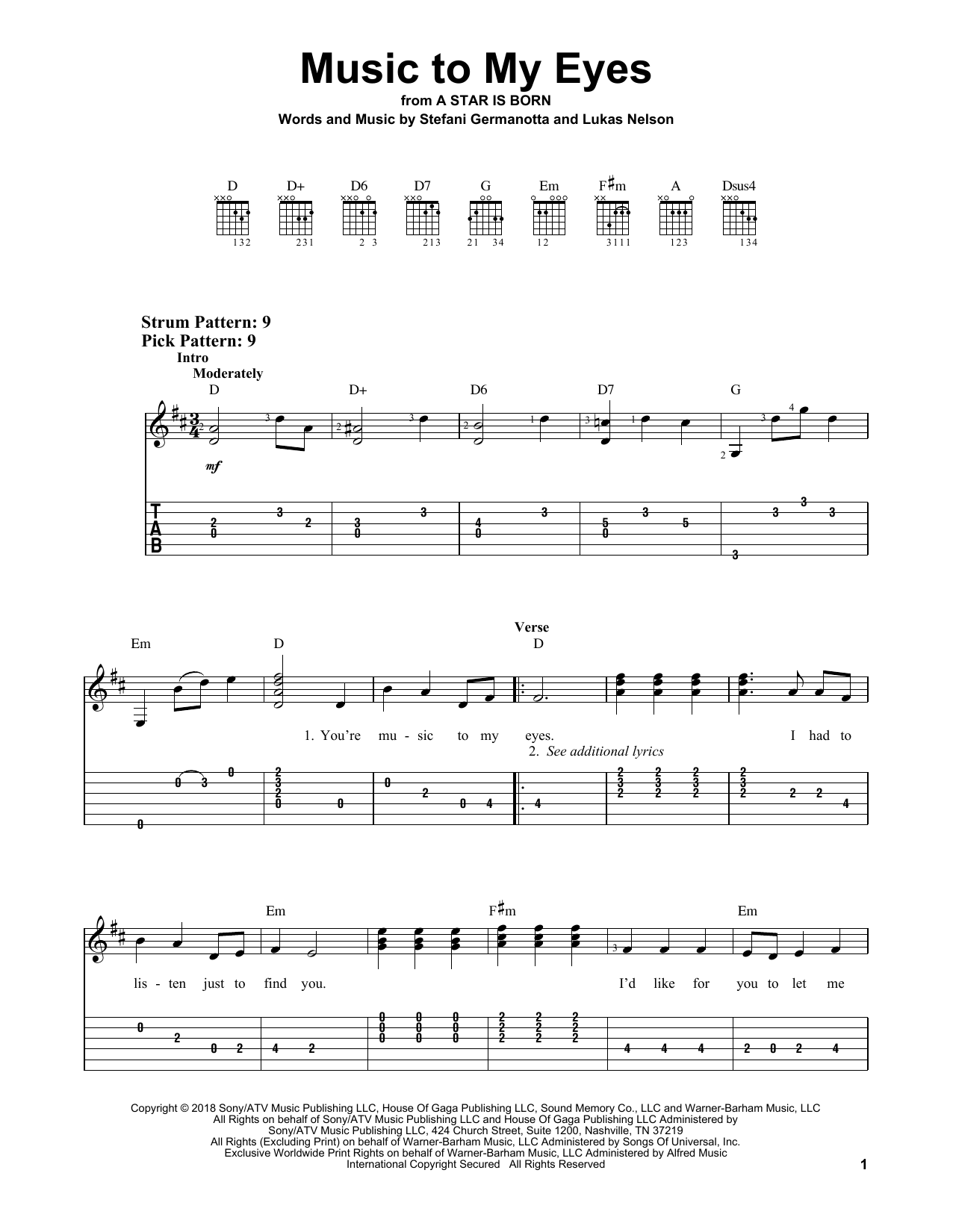 Produktbild zu: Music To My Eyes (from A Star Is Born)
