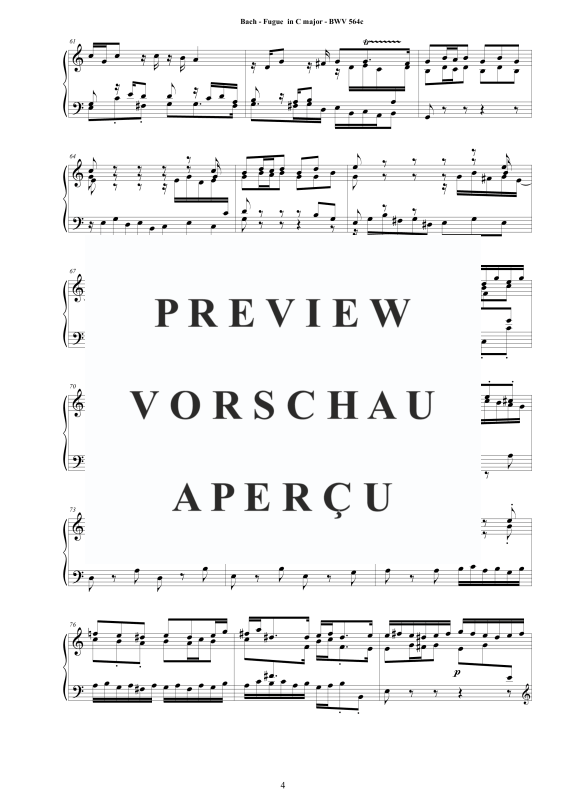 Produktgalerie: Seite 5 von 9 Fuge in C-Dur BWV 564c, , Klavier Solo