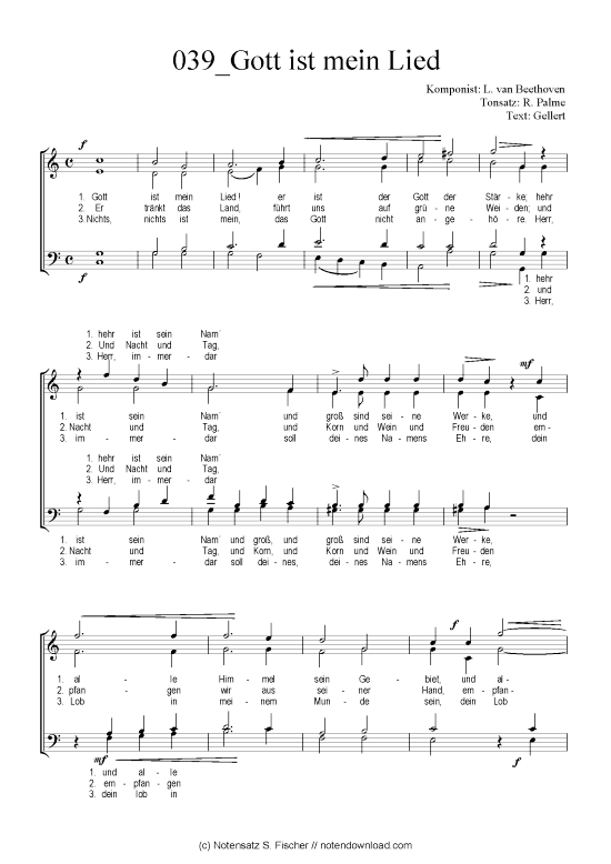 Product picture to: Gott ist mein Lied L. van Beethoven Tonsatz: R. Palme / Gellert