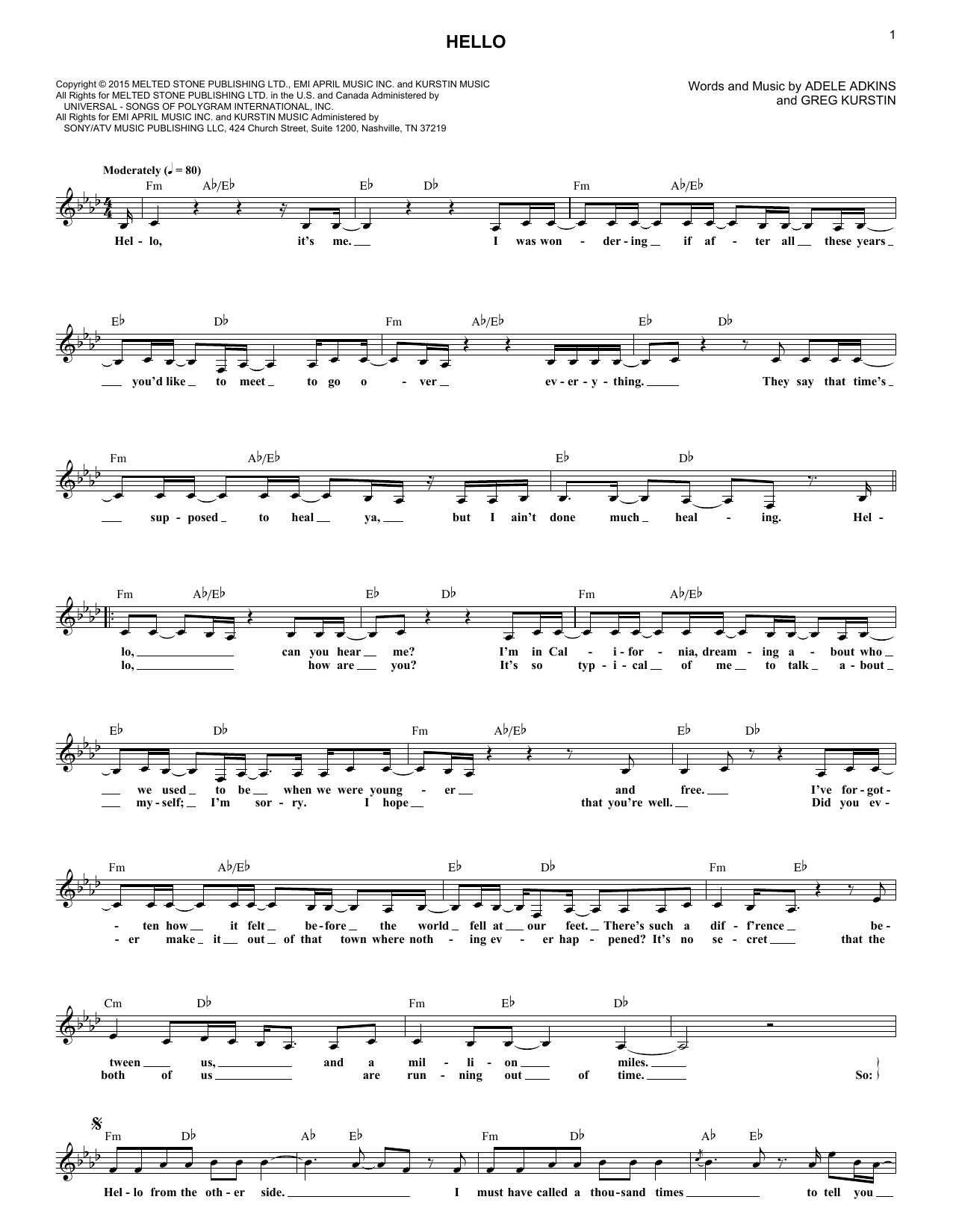 Produktgalerie: Seite 1 von 1 Hello, Adele, Melodieinstrument