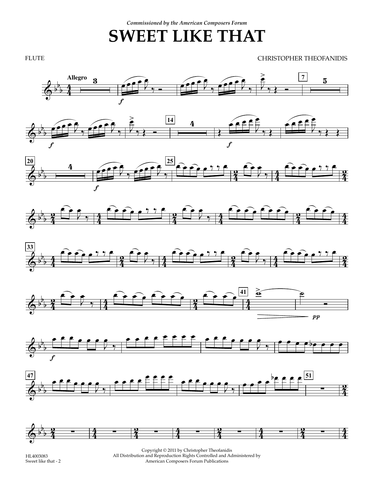 Produktgalerie: Seite 1 von 1 Sweet like that - Flute, Christopher Theofanidis, Ensemble