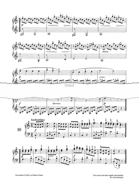 Produktgalerie: Seite 1 von 1 Andantino Op. 139 No. 16, Carl Czerny, Klavier