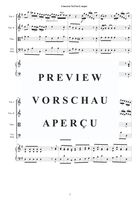 Produktgalerie: Seite 3 von 11 Cembalo Konzert Nr. 9 in G-Dur, , Cembalo und Streichorchester