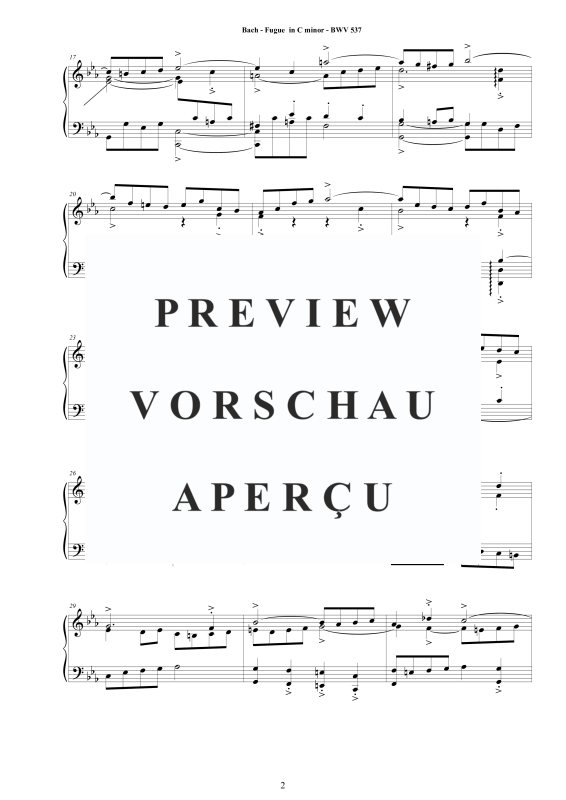Produktgalerie: Seite 3 von 9 Fuge in C-Moll BWV 537b, , Klavier Solo