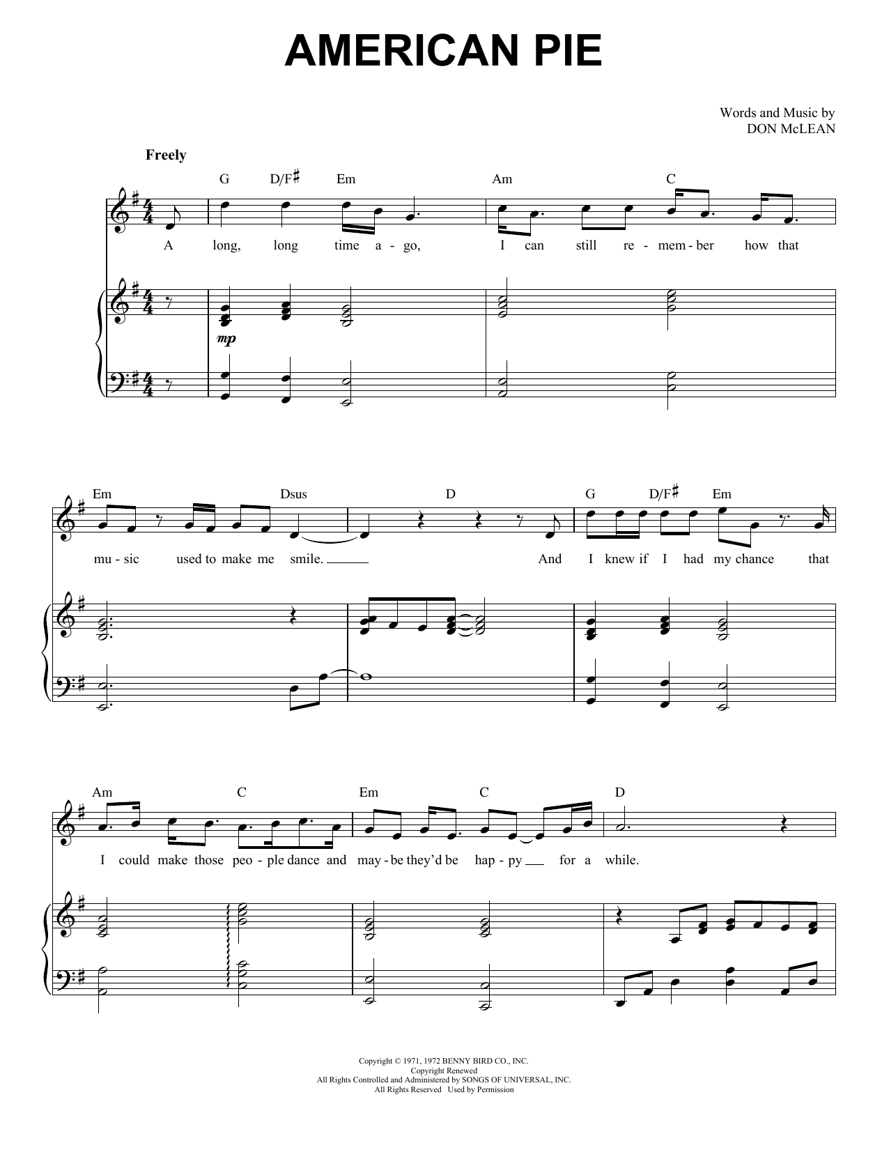 Produktgalerie: Seite 1 von 1 American Pie, Don McLean, Gesang, Klavier