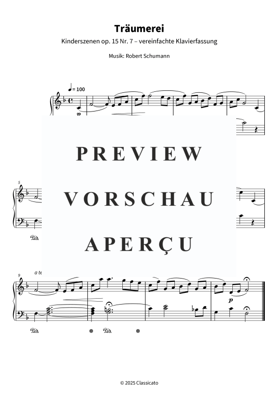 gallery: Träumerei - Kinderszenen op. 15 Nr. 7 - vereinfachte Klavierfassung, , Klavier Solo