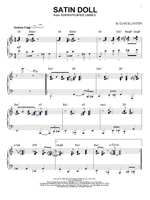 Product gallery: Page 1 of 1 Satin Doll (arr. Brent Edstrom), Duke Ellington