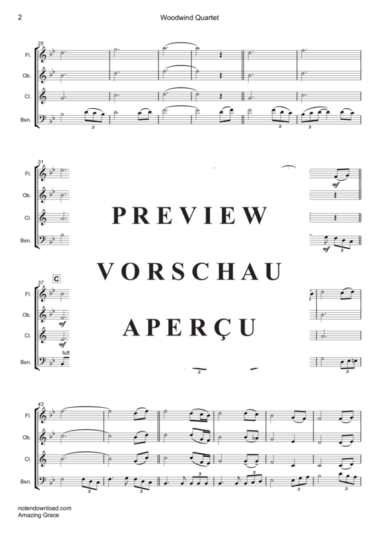 Product gallery: Page 3 of 8 Amazing Grace , Presley, Elvis, (Woodwind Quartet)