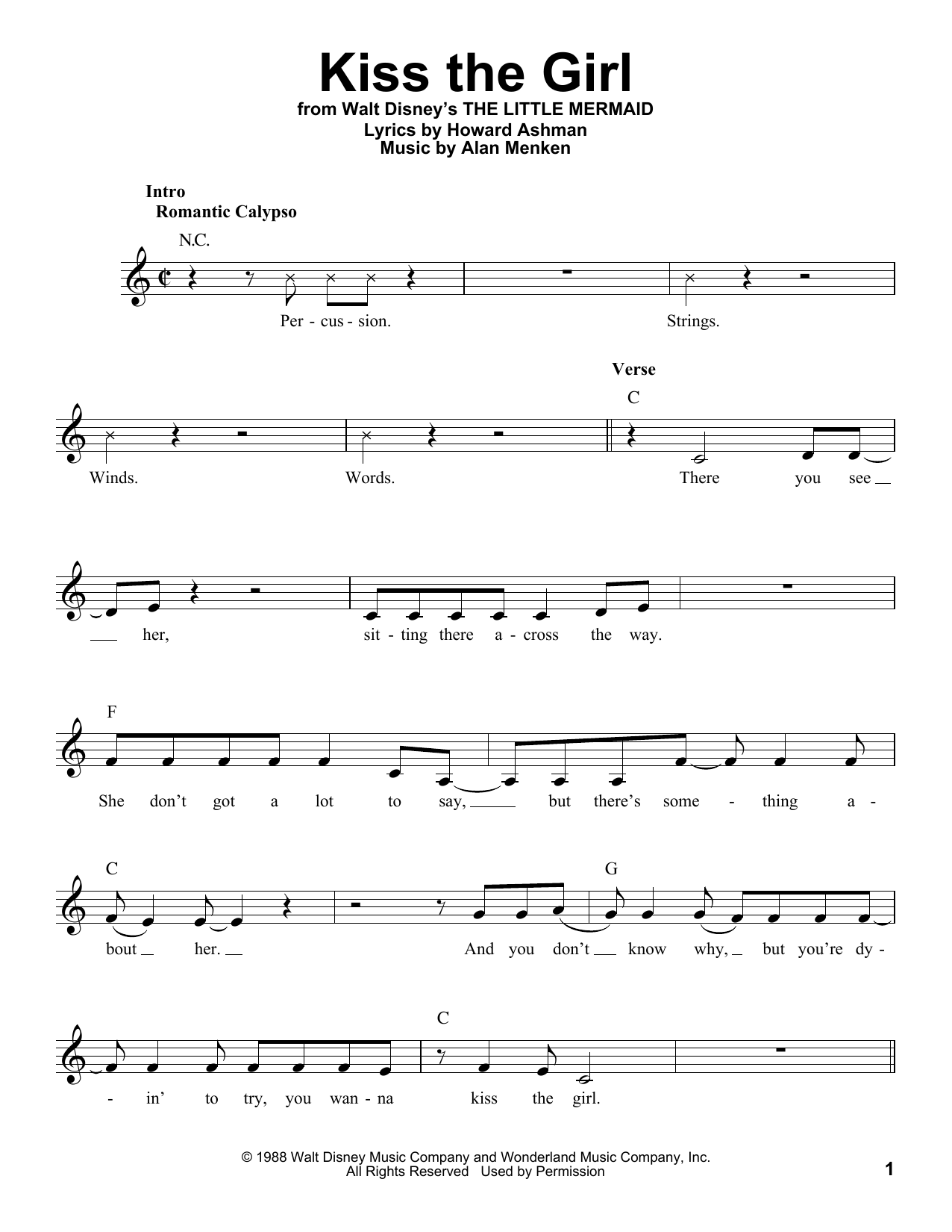 Produktbild zu: Kiss The Girl (from The Little Mermaid)