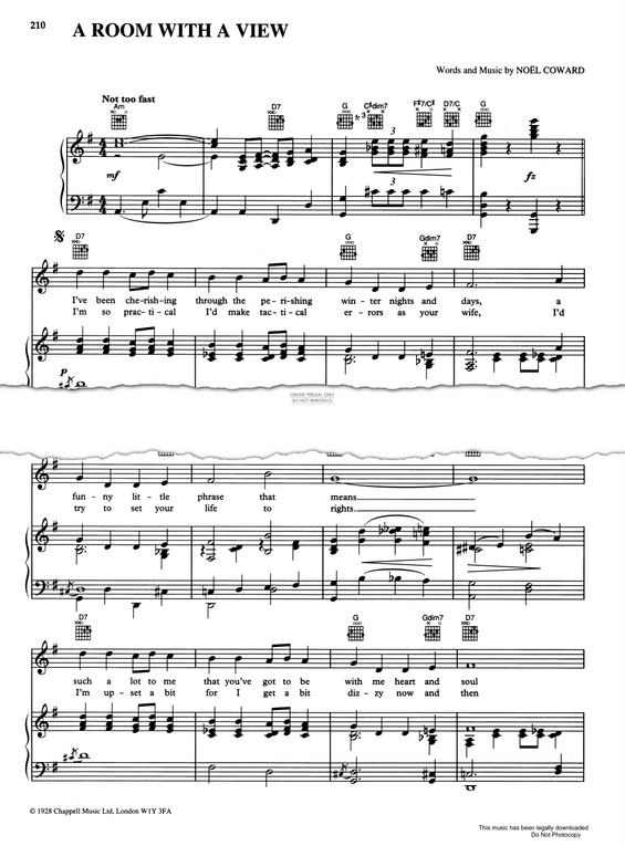 Produktgalerie: Seite 1 von 1 A Room With A View, Noel Coward, Gesang, Gitarre, Klavier