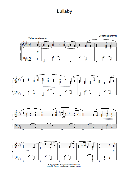 Product gallery: Page 1 of 1 Lullaby, Johannes Brahms