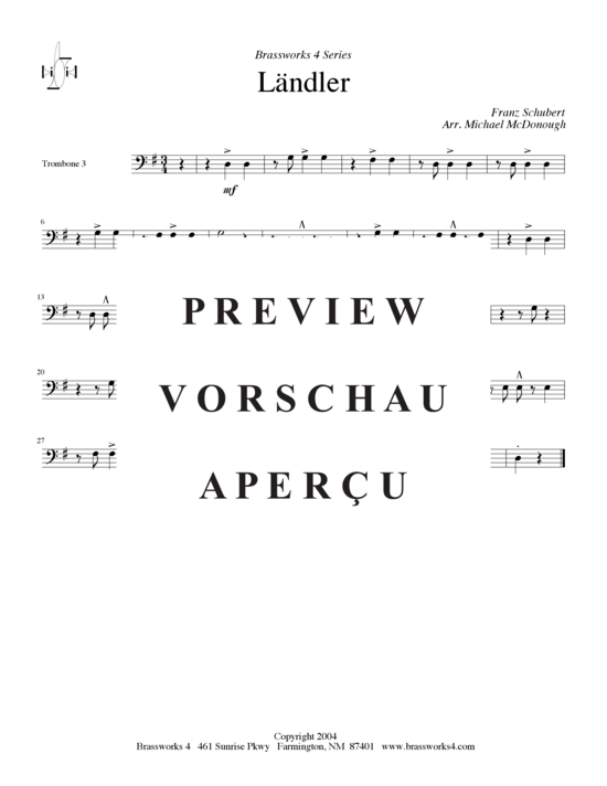 Product gallery: Page 5 of 6 Ländler , , (Trombone Quartet)