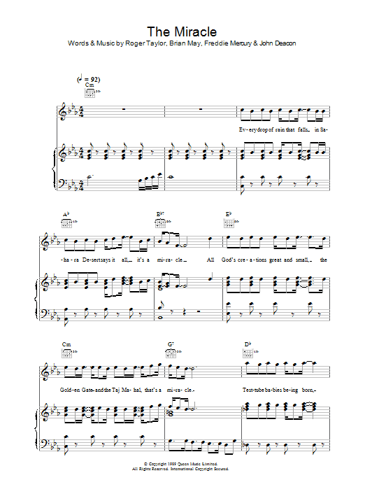 Produktgalerie: Seite 1 von 1 The Miracle, Queen, Gesang, Gitarre, Klavier