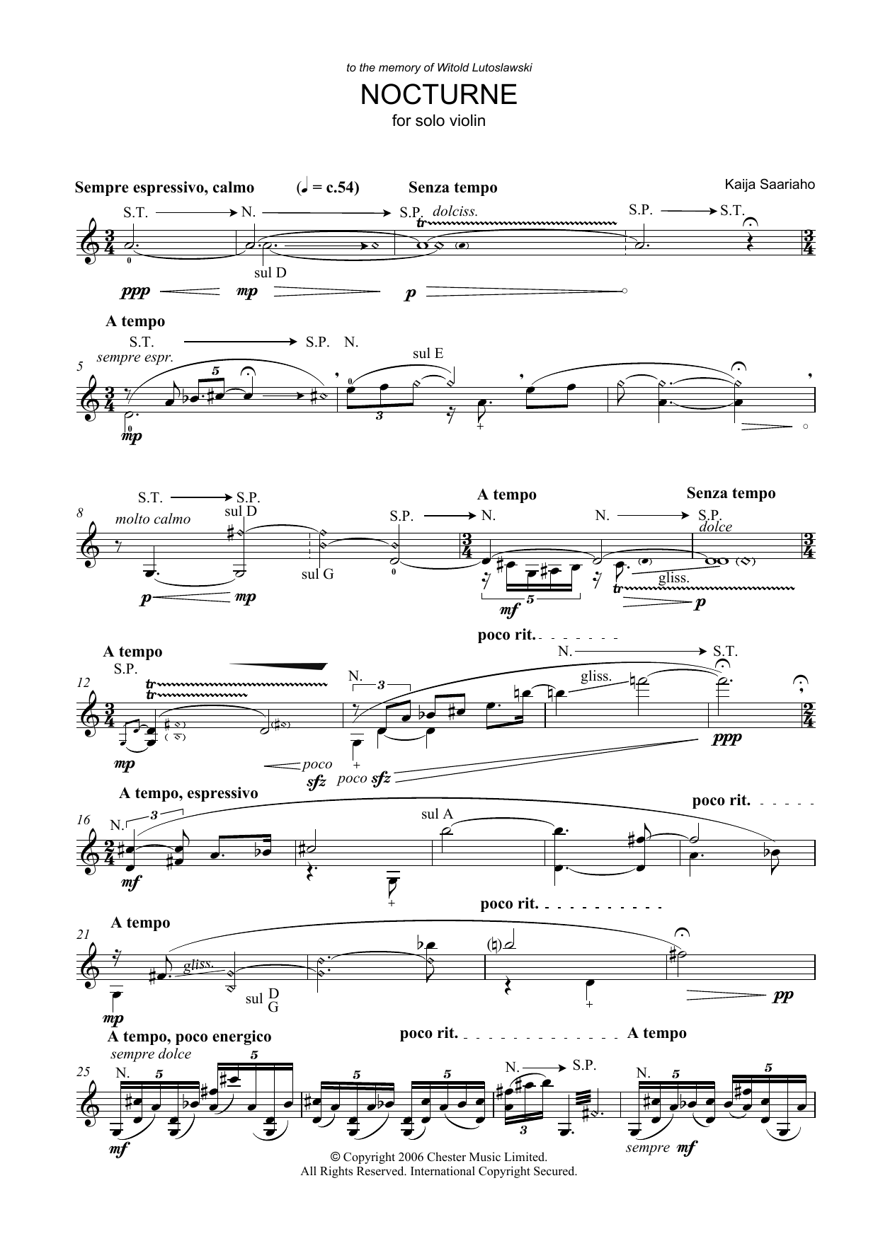 Product picture to: Nocturne (for Solo Violin)