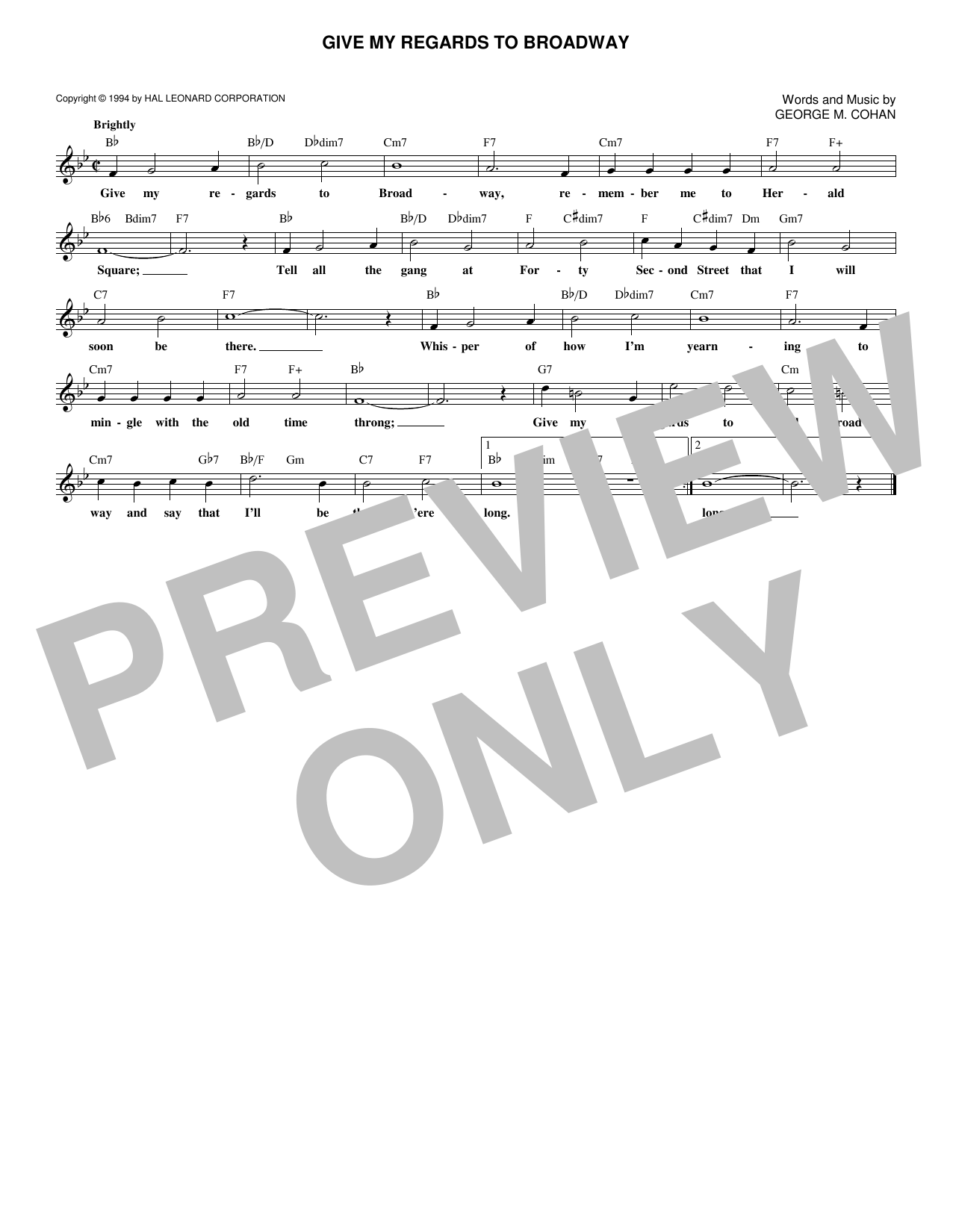 Product picture to: Give My Regards To Broadway