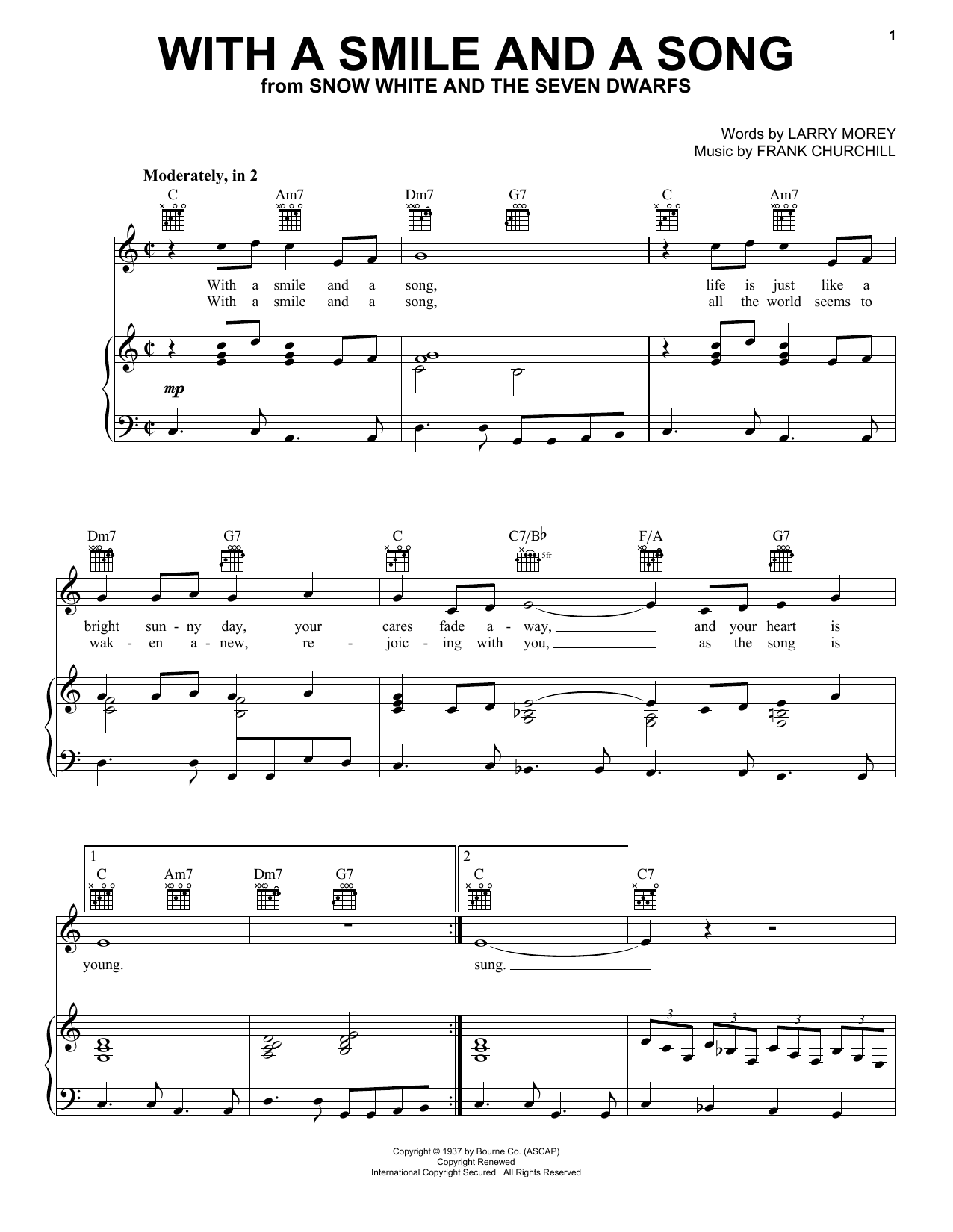 Produktbild zu: With A Smile And A Song (from Snow White And The Seven Dwarfs)