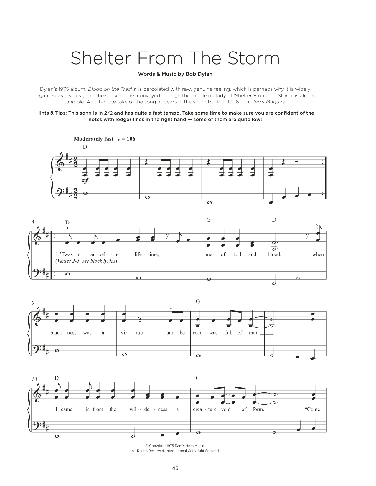 gallery: Shelter From The Storm, Bob Dylan, Klavier