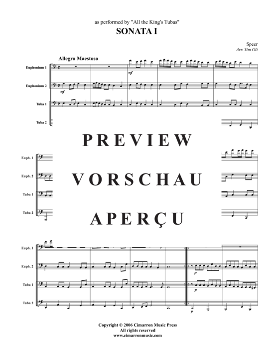 Product gallery: Page 2 of 9 Sonata I , , (Tuba Quartet: 2x Baritone, 2xTuba)