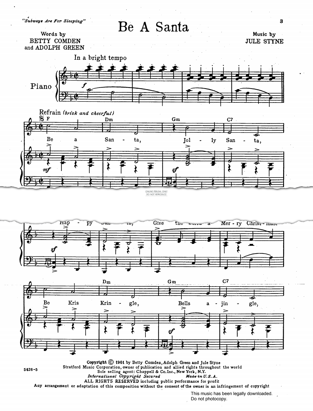 Produktgalerie: Seite 1 von 1 Be A Santa, Jule Styne, Gesang, Gitarre, Klavier
