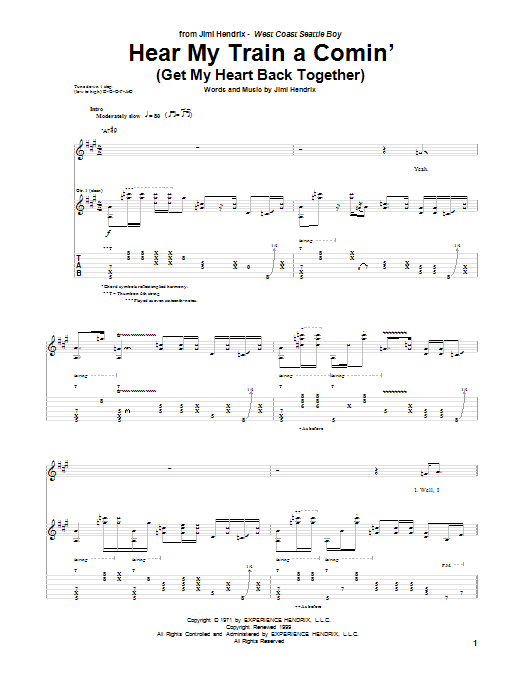 Product gallery: Page 1 of 1 Hear My Train A Comin' (Get My Heart Back Together), Jimi Hendrix