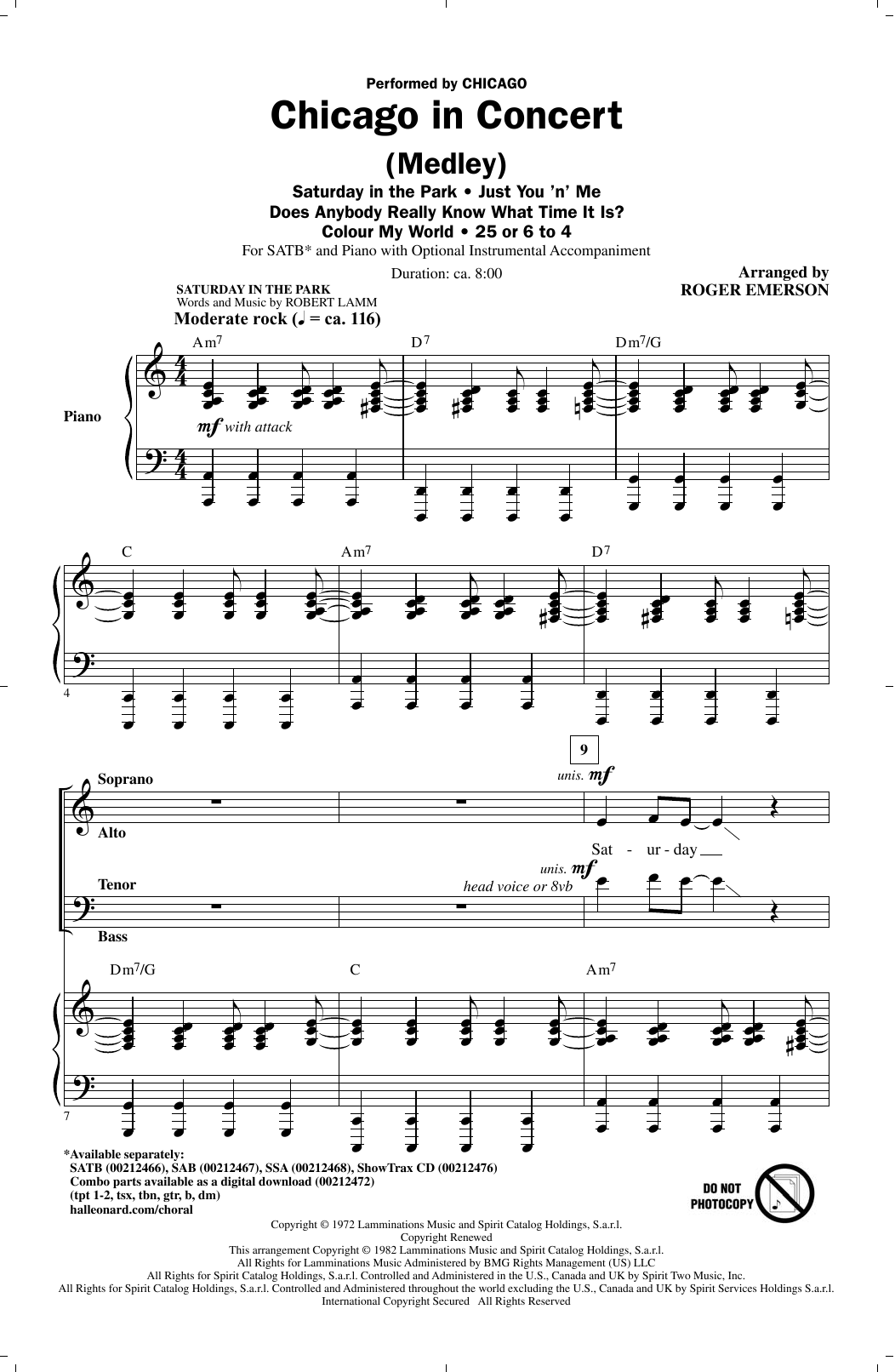 Product picture to: Chicago In Concert (Medley)