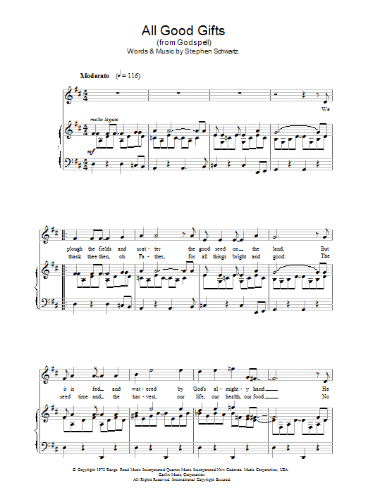 Produktbild zu: All Good Gifts (from Godspell)