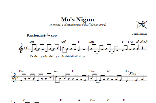 Product gallery: Page 1 of 1 Mo's Nigun (Wordless Melody), Joel N. Eglash
