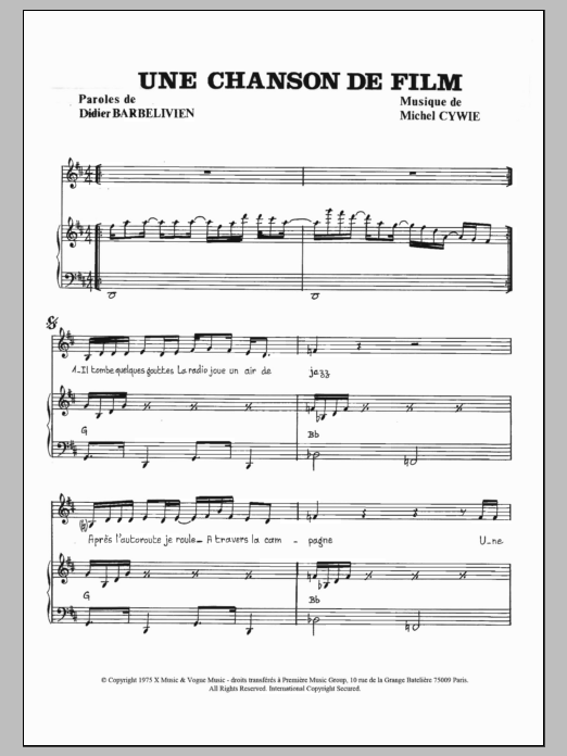 Product picture to: Une Chanson De Film