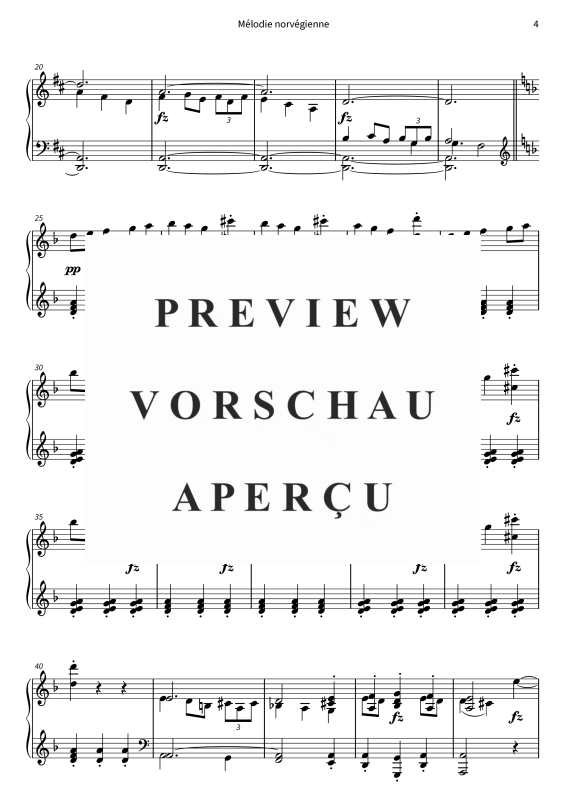 Product gallery: Page 6 of 7 Mélodie norvégienne - N° 6 de Pièces lyriques, Livre 1, op. 12, , Piano Solo