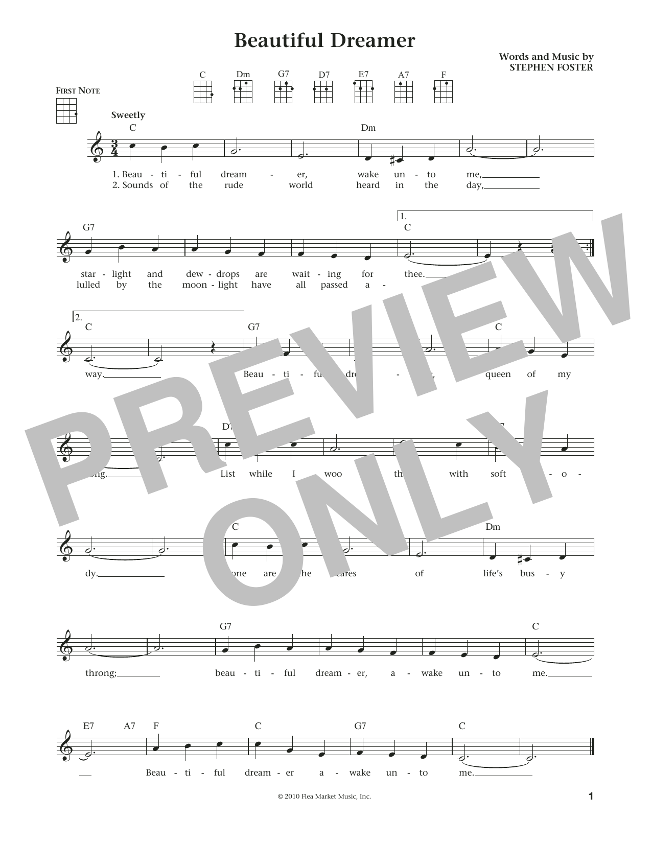 Product gallery: Page 1 of 1 Beautiful Dreamer (from The Daily Ukulele) (arr. Liz and Jim Beloff), Stephen C. Foster