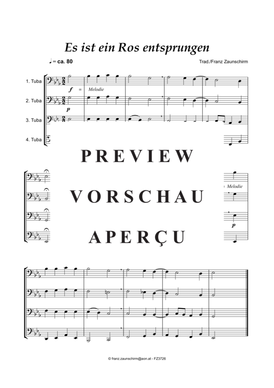 Product gallery: Page 2 of 6 Es ist ein Ros entsprungen , , (Tuba Quartet)