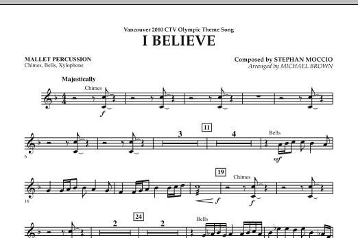 Produktgalerie: Seite 1 von 1 I Believe (Vancouver 2010 CTV Olympic Theme Song) - Mallet Percussion, , Ensemble