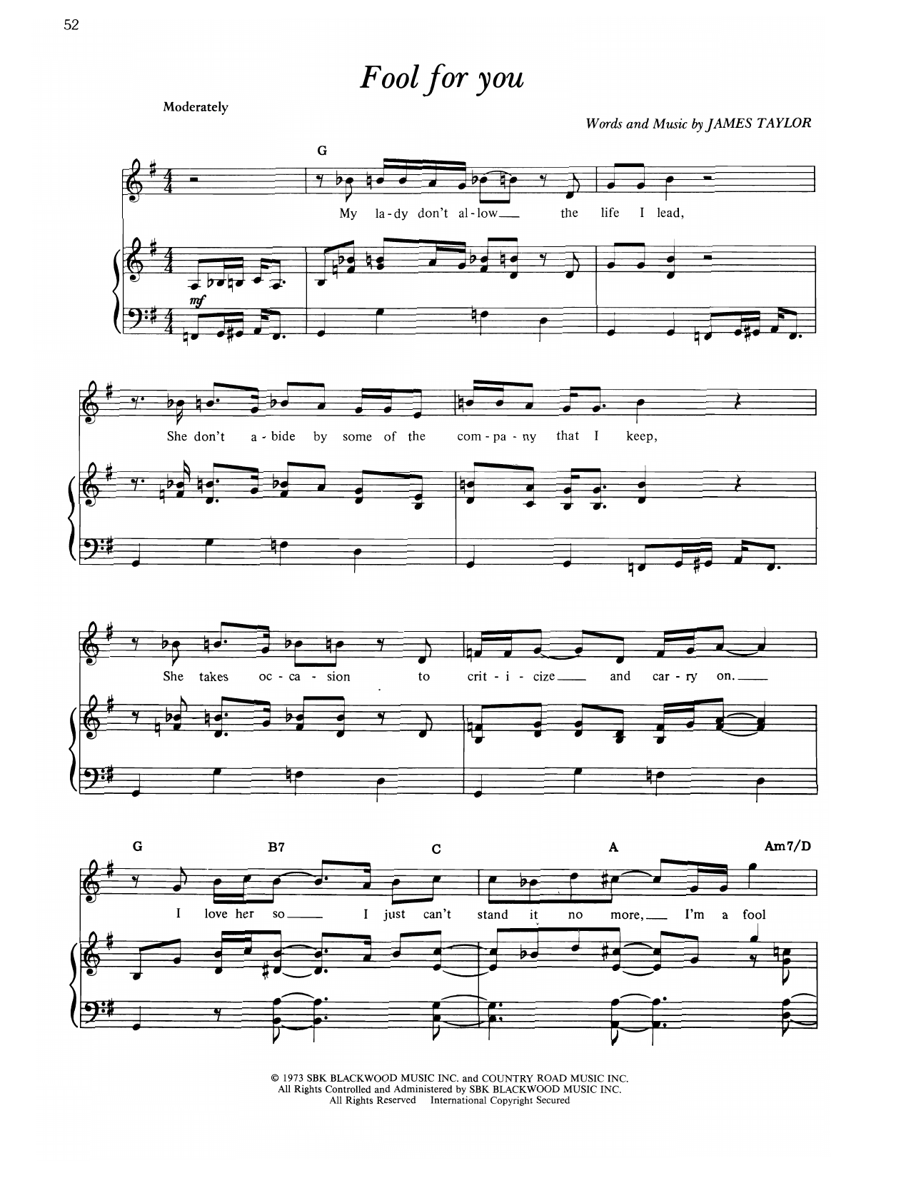 Produktgalerie: Seite 1 von 1 Fool For You, James Taylor, Gesang, Gitarre, Klavier