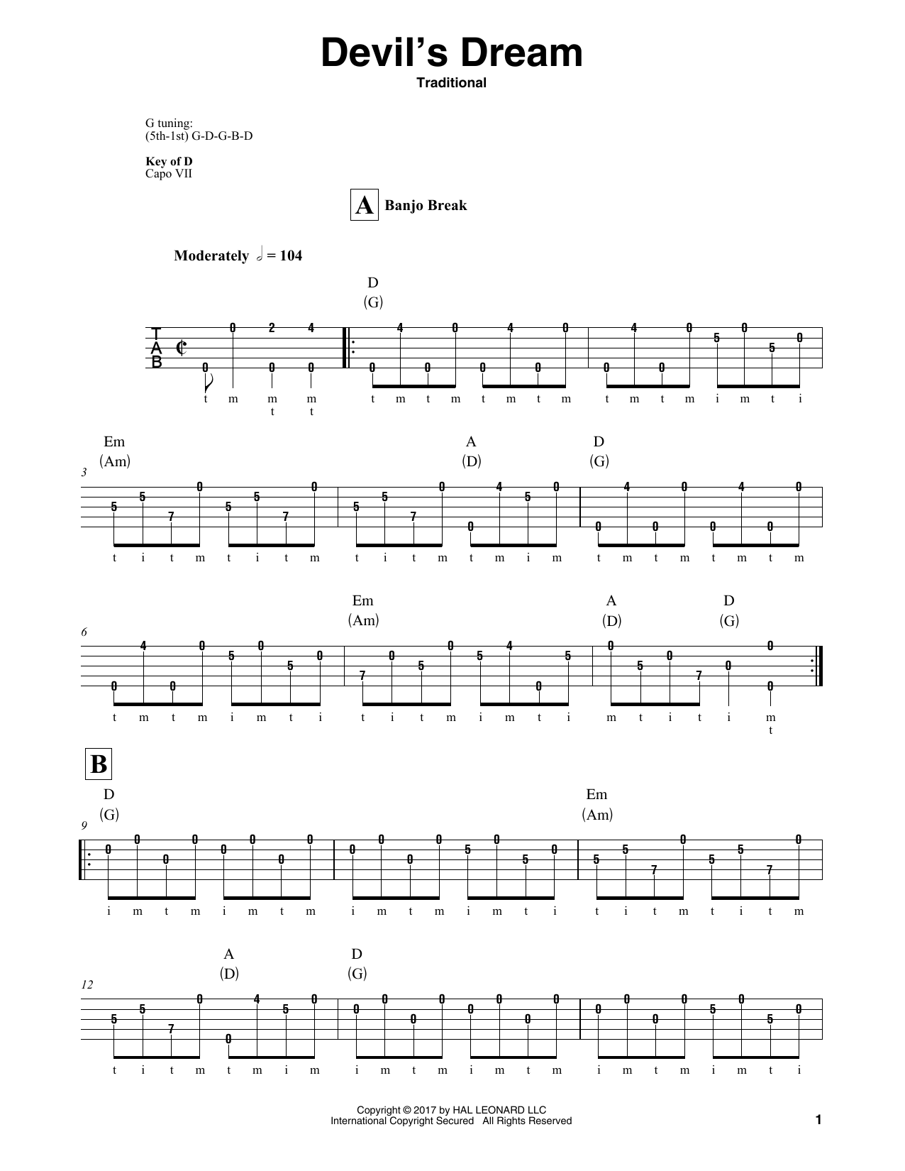 Produktgalerie: Seite 1 von 1 Devil's Dream, Traditional, Banjo
