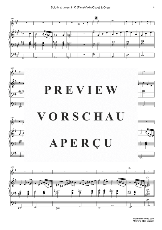 gallery: Morning Has Broken, Stevens, Cat, (Solo Instrument in C: Querflöte, Violine, Oboe und Orgel)