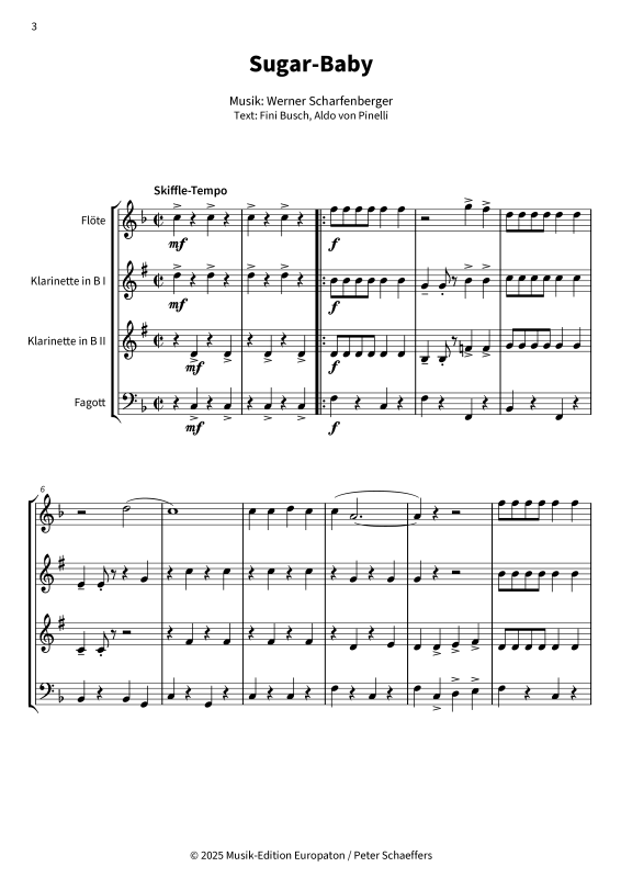 Product gallery: Page 1 of 11 Sugar-Baby, Peter Kraus, (Woodwind Quartet)