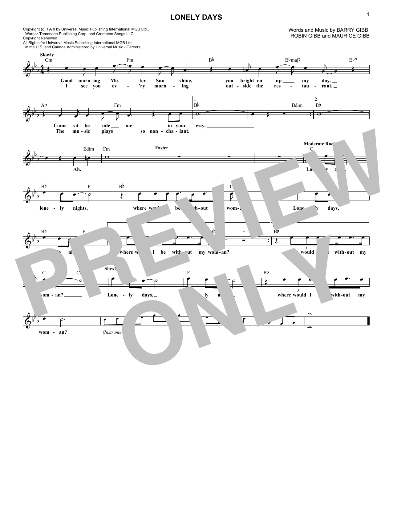 Produktbild zu: Lonely Days
