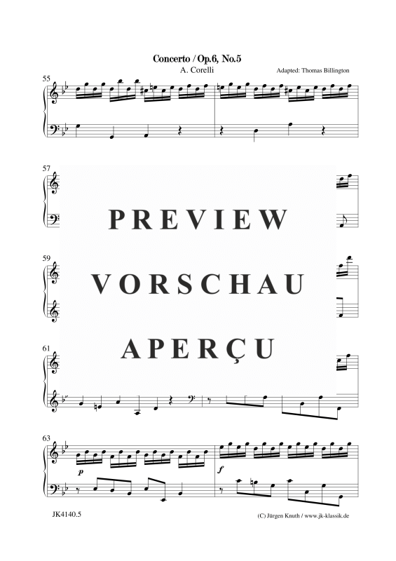 gallery: Concerto Op.6. No.5, , Klavier/Cembalo Solo