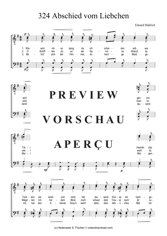Product gallery: Page 2 of 3 Abschied vom Liebchen , , (male choir)