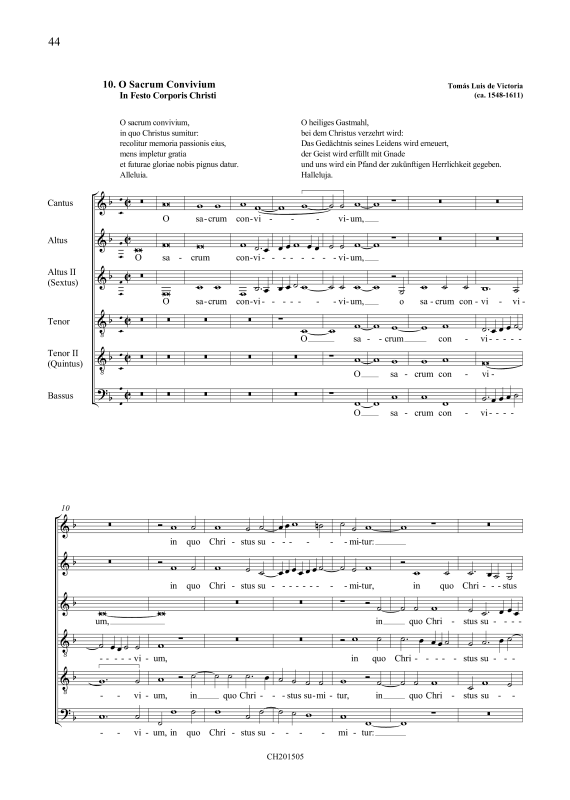 Product picture to: O sacrum conviviumTomás Luis de Victoria