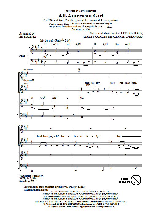 Produktgalerie: Seite 1 von 1 All-American Girl, Ed Lojeski, Chor