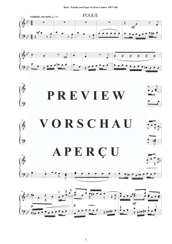 Product gallery: Page 4 of 8 Prelude and Fugue in G minor BWV 885, , Solo Piano