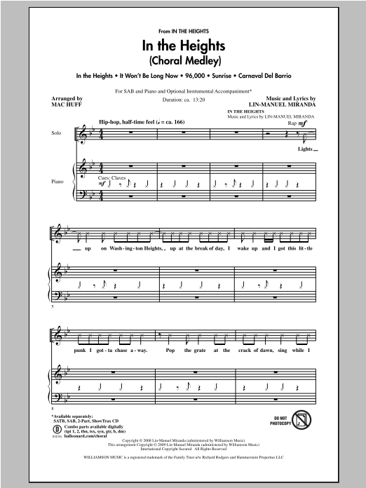 Product picture to: In The Heights (Choral Medley) (arr. Mac Huff)