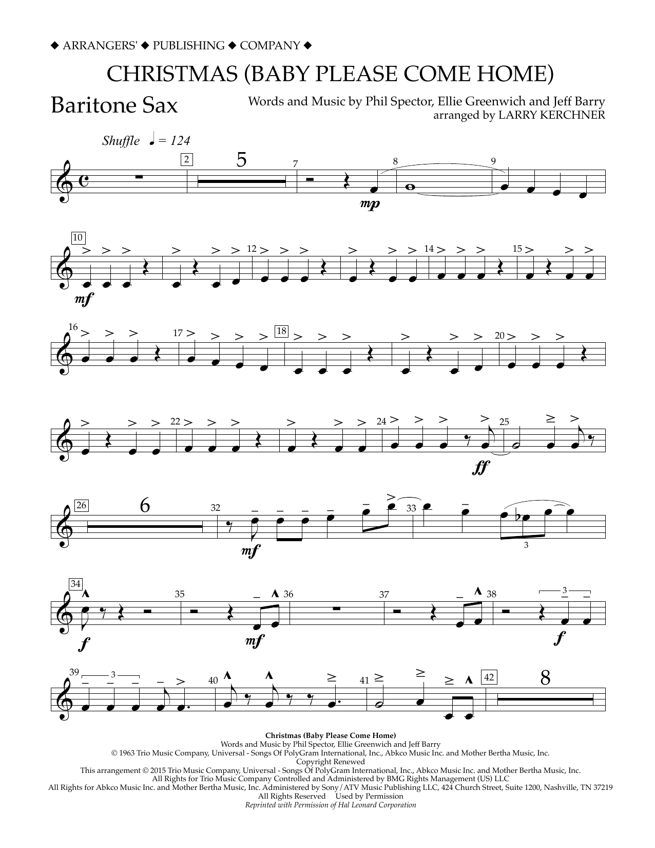 Product gallery: Page 1 of 1 Christmas (Baby Please Come Home) - Eb Baritone Saxophone, Larry Kerchner