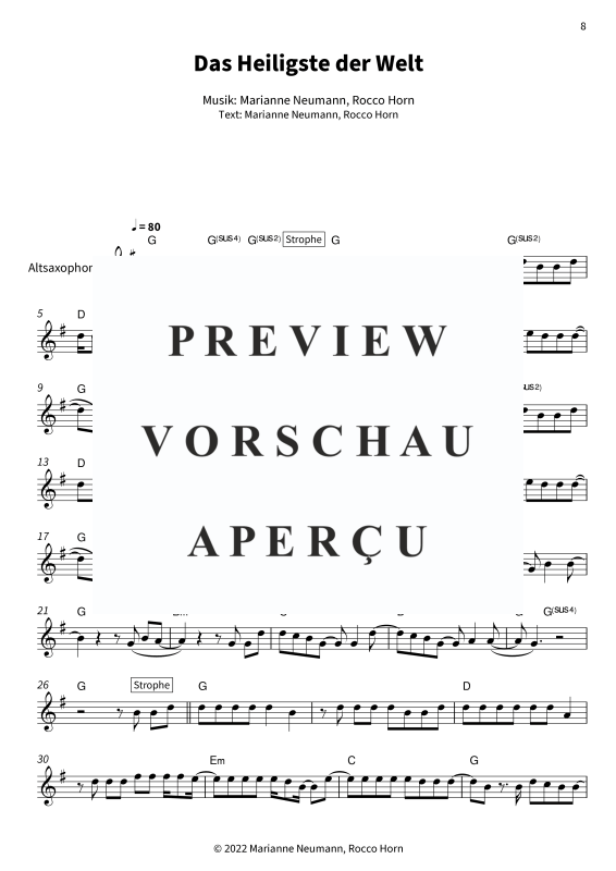 Produktgalerie: Seite 10 von 11 Das Heiligste in Gold - Sechs ausgewählte Berge-Lieder, Berge, Alt Saxophon Solo
