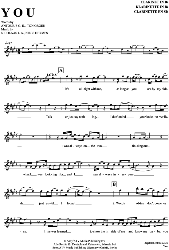 Product gallery: Page 1 of 4 You , Ten Sharp, Clarinet in B-flat