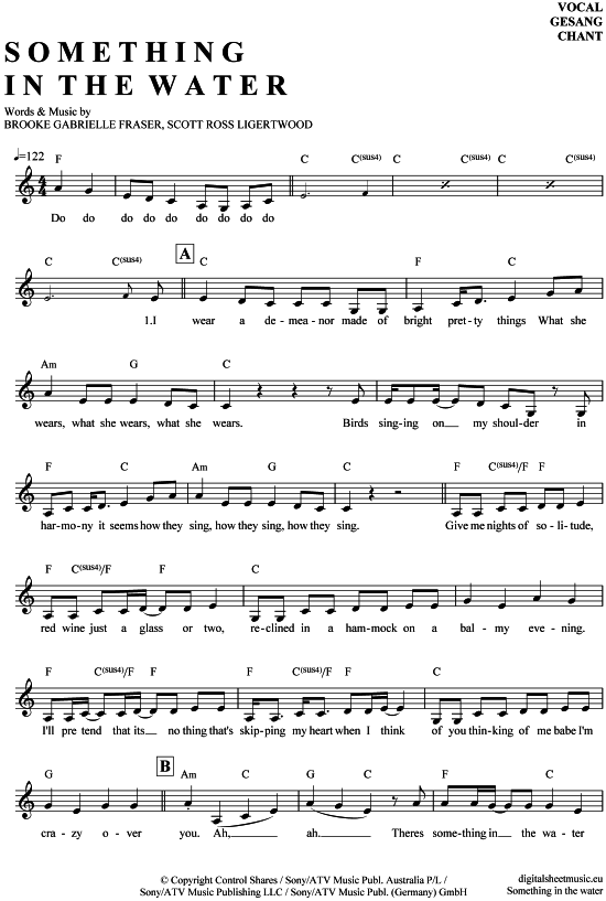 gallery: Something in the water , Fraser, Brooke, (Gesang)