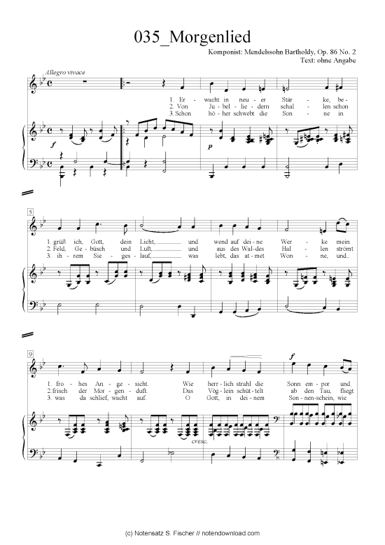 Product picture to: Morgenlied Felix Mendelssohn Bartholdy (1809-1947)