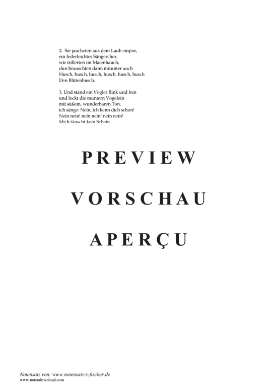 Product gallery: Page 3 of 3 Wär ich ein muntres Vögelein , , Piano and Voice